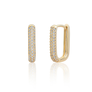 SPARKLING SPARKLING Oorbellen | Square Huggies Zirconia | Verguld