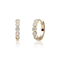 SPARKLING SPARKLING Oorbellen |  Tube Huggies Zirconia | CZ | Verguld