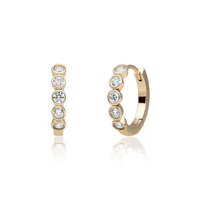 SPARKLING SPARKLING Oorbellen |  Tube Huggies Zirconia | CZ | Verguld
