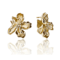 SPARKLING SPARKLING Oorbellen | Botanic Push Back Zirconia | Verguld