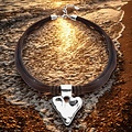 UNOde50 UNOde50 Ketting | Leren Ketting met Verzilverde Hart Hanger | SS26