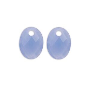 SPARKLING SPARKLING Oorbellen | Edelstenen | Milky Blue Jade Medium Oval