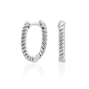 SPARKLING SPARKLING Oorbellen | Twist Huggies | Zilver