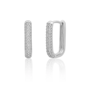 SPARKLING SPARKLING Oorbellen | Square Huggies Zirconia | Zilver