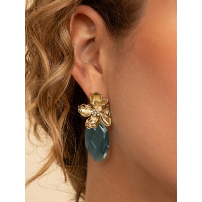 SPARKLING SPARKLING Oorbellen | Botanic Push Back Zirconia | Verguld