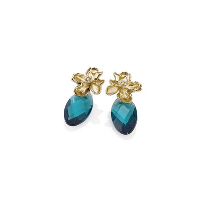 SPARKLING SPARKLING Oorbellen | Botanic Push Back Zirconia | Verguld