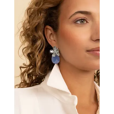 SPARKLING SPARKLING Oorbellen | Botanic Push Back Zirconia | Zilver