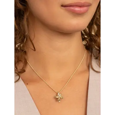 SPARKLING SPARKLING Ketting Pendant | Botanic Clip Gold Zirconia | Verguld