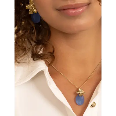 SPARKLING SPARKLING Ketting Pendant | Botanic Clip Gold Zirconia | Verguld