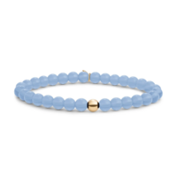 SPARKLING SPARKLING Armband | Saturn Armband Large Milky Blue Jade | Verguld