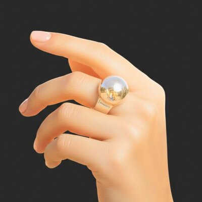 UNOde50 UNOde50 Ring | Statement Ring met Bolvorm | ANI0869MTL