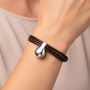 UNOde50 UNOde50 Armband |  Leren armband met Organische Hanger | SS26
