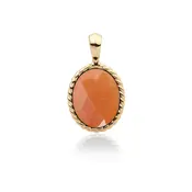 SPARKLING SPARKLING Ketting | Twist Pendant l Red Aventurine | Verguld