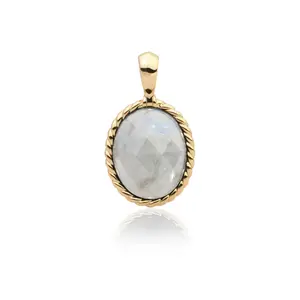 SPARKLING SPARKLING Ketting | Twist Pendant l Moonstone | Verguld