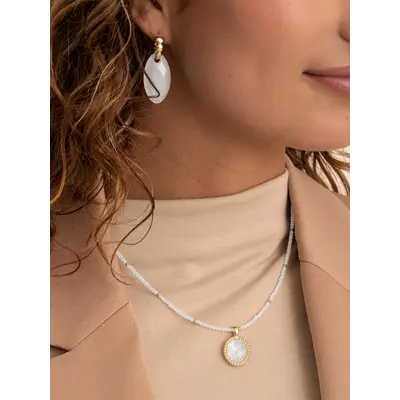 SPARKLING SPARKLING Ketting | Twist Pendant l Moonstone | Verguld