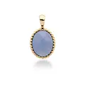 SPARKLING SPARKLING Ketting | Twist Pendant l Milky Blue Jade | Verguld