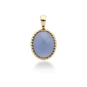 SPARKLING SPARKLING Ketting | Twist Pendant l Milky Blue Jade | Verguld