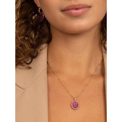 SPARKLING SPARKLING Ketting | Twist Pendant l Candy Jade | Verguld