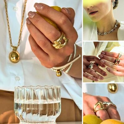 UNOde50 UNOde50 Ketting | Lange Vergulde ketting met Grote Bol | COL2050ORO