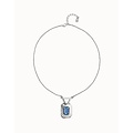 UNOde50 UNOde50 Ketting | Ketting met rechthoekig blauw gefacetteerd kristal  | SS26