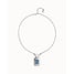 UNOde50 UNOde50 Ketting | Ketting met rechthoekig blauw gefacetteerd kristal  | SS26