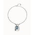 UNOde50 UNOde50 Ketting | Ketting met rechthoekig blauw gefacetteerd kristal  | COL2071AZUMTL