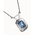 UNOde50 UNOde50 Ketting | Ketting met rechthoekig blauw gefacetteerd kristal  | COL2071AZUMTL