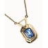 UNOde50 UNOde50 Ketting | Ketting met rechthoekig blauw gefacetteerd kristal  | Verguld | COL2071AZUORO