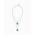 UNOde50 UNOde50 Ketting | Dubbele ketting met twee rechthoekige gefacetteerde kristallen | SS26