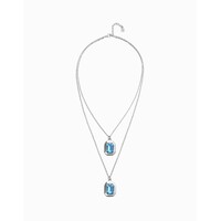 UNOde50 UNOde50 Ketting | Dubbele ketting met twee rechthoekige gefacetteerde kristallen | SS26
