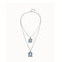 UNOde50 UNOde50 Ketting | Dubbele ketting met twee rechthoekige gefacetteerde kristallen | COL2072AZUMTL