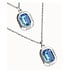 UNOde50 UNOde50 Ketting | Dubbele ketting met twee rechthoekige gefacetteerde kristallen | COL2072AZUMTL