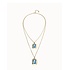 UNOde50 UNOde50 Ketting | Dubbele ketting met twee rechthoekige gefacetteerde kristallen  | Verguld | COL2072AZUORO