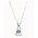 UNOde50 UNOde50 Ketting | Lange ketting met hanger en rechthoekig blauw gefacetteerd kristal | SS26