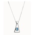 UNOde50 UNOde50 Ketting | Lange ketting met hanger en rechthoekig blauw gefacetteerd kristal | COL20732AZUMTL