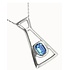 UNOde50 UNOde50 Ketting | Lange ketting met hanger en rechthoekig blauw gefacetteerd kristal | COL20732AZUMTL