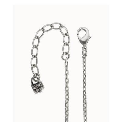 UNOde50 UNOde50 Ketting | Lange ketting met hanger en rechthoekig blauw gefacetteerd kristal | COL20732AZUMTL