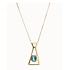 UNOde50 UNOde50 Ketting | Lange ketting met hanger en rechthoekig blauw gefacetteerd kristal  | Verguld | COL2073AZUORO