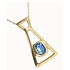 UNOde50 UNOde50 Ketting | Lange ketting met hanger en rechthoekig blauw gefacetteerd kristal  | Verguld | COL2073AZUORO