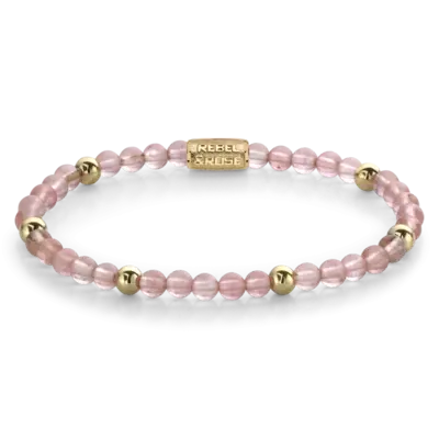 REBEL & ROSE REBEL & ROSE Armband | Cherry Rose | Goudkleurig | 4 mm