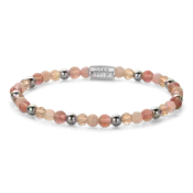 REBEL & ROSE REBEL & ROSE Armband | Roses and Cherry Glam Rocks | Zilverkleurig | 4 mm