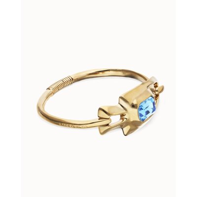 UNOde50 UNOde50 Armband | Armband met een blauw gefacetteerd kristal | Verguld | PUL2634AZUORO