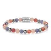 REBEL & ROSE REBEL & ROSE Armband | Pink Summer Vibes | Zilverkleurig ion-plated | 6 mm