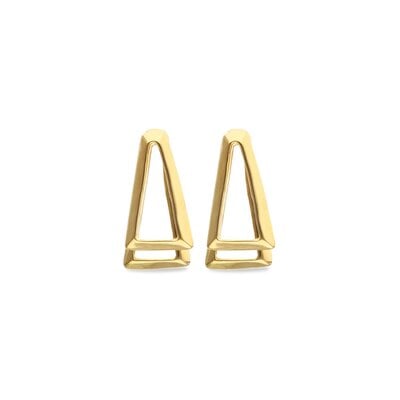 UNOde50 UNOde50 Oorbellen | Dubbele driehoek oorbellen | Verguld | PEN1065ORO