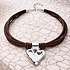 UNOde50 UNOde50 Ketting | Leren Ketting met Verzilverde Hart Hanger | COL2066MARMTL