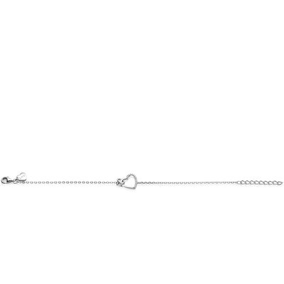 ZINZI ZINZI Armband | 2 Harten Verbonden Zirconia | ZILVER | ZIA2874Y