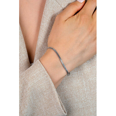 ZINZI ZINZI Armband | Platte Slangen Schakel | ZILVER | ZIA2847