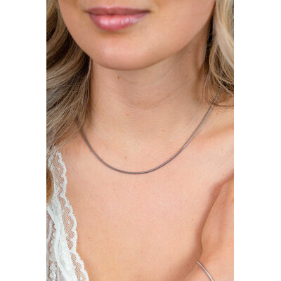 ZINZI ZINZI Ketting | ZILVER | Collier Slangen Rond | ZIC2848