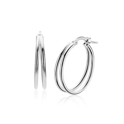 ZINZI ZINZI Oorbellen | OORRINGEN Dubbele Draad | ZILVER | ZIO2858