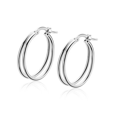 ZINZI ZINZI Oorbellen | OORRINGEN Dubbele Draad | ZILVER | ZIO2858